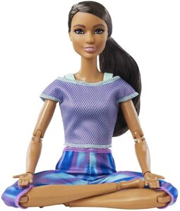 ОРИГІНАЛ! Лялька Барбі йога 22 шарніра мулатка Нова серія Barbie doll