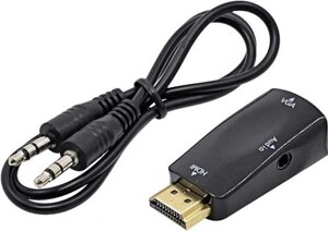 Перехідник з HDMI на VGA, адаптер з аудіо, конвертер