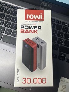 Power bank Повербанк ROWI на 30000 mAh реальна місткість