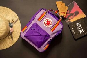 Рюкзак "Fjallraven Kanken MINI" з райдужними ручками Ранець Портфель