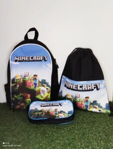 Шкільний набір Майнкрафт Minecraft рюкзак, пенал, сумка мішок
