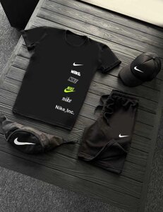 Спортивний костюм чоловічий літній Nike Футболка Шорти Кепка Сумка