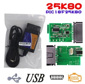 USB Сканер помилок авто діагностика ELM327 V1.5 PIC 25K80 OBD2 обд2 усб