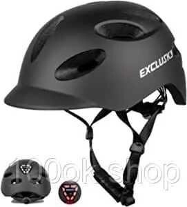 Велосипедний шолом Exclusky з підсвіткою Ex888-black-m 54-58 см