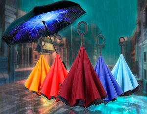 Вітрозахисна парасолька навпаки зворотного складання парасольки антивітер