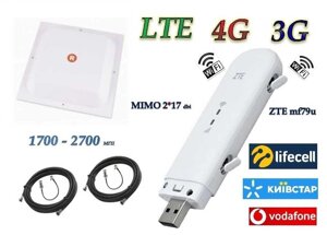 Wi-Fi роутер ZTE mf79u антена MIMO панельна 3G 4G LTE модем кієвстар