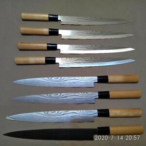 Японський кухарський односторонній ніж для суші (24 см. лезо)