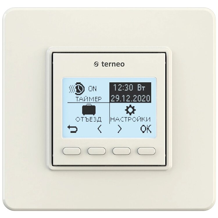 Терморегулятор для теплої статі Terneo pro молочний білий від компанії ТОВ "ТПП Тепломонтаж" - фото 1