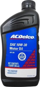 Моторне масло ACDelco Motor Oil 10W-30 0.946 л (10-9274)