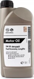 Моторне масло GM Motor Oil Dexos2 5W-30 1 л (93165554)