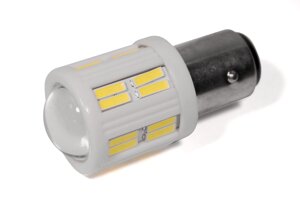Світлодіодна лампа StarLight T25/5 28 (24+4 лінза ) діодів 4014 3.5W 12V-24V WHITE / кераміка / габарит + стоп