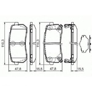 Гальмівні колодки Bosch дискові задні TOYOTA Prius/Corolla/Yaris "R "07 0986494328