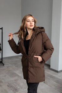 Куртка жіноча зимова коричнева XL L