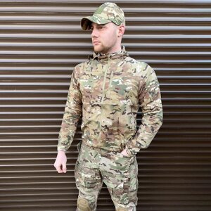 Чоловіча ультралегка Вітровка Tactical Series / Водонепроникна Куртка з капюшоном мультикам розмір S