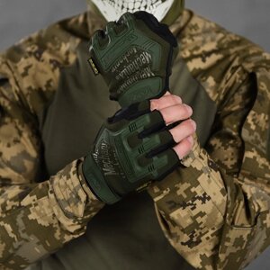 Щільні безпалі Рукавиці Mechanix Logo із захисними гумовими накладками та вставками TrekDry олива розмір XL