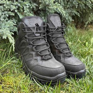 Чоловічі Кросівки зі шкіри / Демісезонне Взуття із захистом від вологи чорне розмір 37