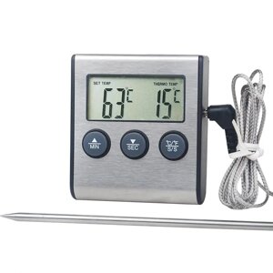 Кухонний термометр з виносним щупом + таймер UChef TP-700, для м'яса, з магнітом та сигналізатором