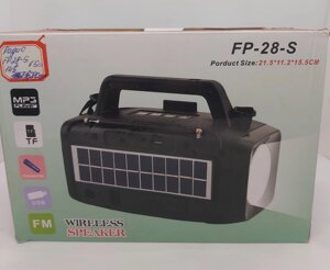 Портативне FM-радіо EPE FP 28 S з USB/TF/MP3 Музичний плеєр Акумуляторний із сонячною панеллю та ліхтарем