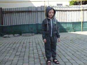 Костюм для хлопчика худі зі змійкою зріст 116 см темно-сірий "антрацит"