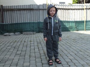 Костюм для хлопчика худі зі змійкою зріст 134 см темно-сірий "антрацит"