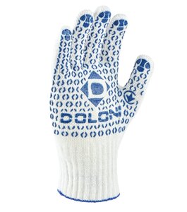 Doloni рукавички захисні трикотажні з ПВХ малюнком, розмір 10, Універсал 520