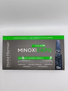 Лікар Фітерман MINOXICAPIL MEN – це зміцнююча формула комплексної дії проти випадання волосся. 12 ампул