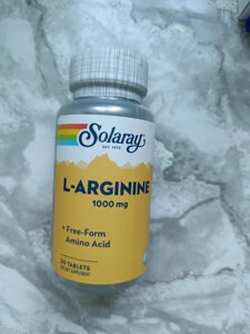 L-аргинин Solaray, 1000 мг 30 капс