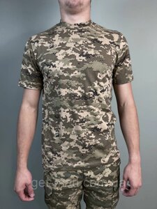 Тактична футболка бавовна Мультикам ЗСУ чоловіча армійська камуфляжна футболка Військова футболка