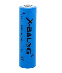 Акумулятор літій-іонний 18650 (1шт) на 8800mAh (3,7V), X-BALOG / Багаторазова акумуляторна батарея