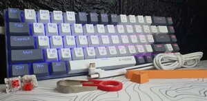 Білі Механическая клавиатура E-YOOSO z686+кирилиця+ HOT SWAP+ RGB