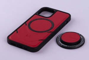 Чохол екошкіра MagSafe DC + magsafe PopSocket для iPhone 13 Pro червоний