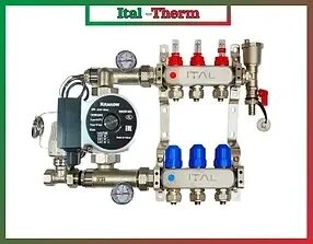 Колектор для теплої підлоги Ital 3 контури з насосом