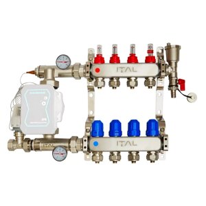 Колектор для теплої підлоги Ital 4 контури без насоса