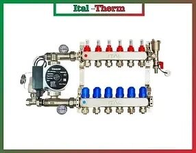 Колектор для теплої підлоги Ital 6 контуру з насосом