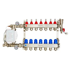 Колектор для теплої підлоги Ital 7 контуру без насоса