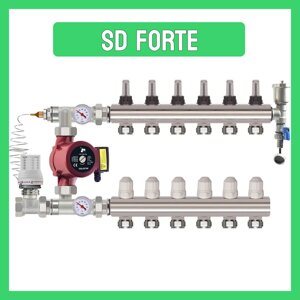 Колектор "SD FORTE" на 6 контурів в зборі латунний без насосу