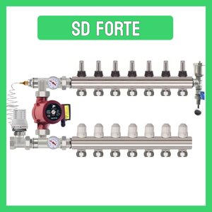 Колектор "SD FORTE" на 7 контурів в зборі латунний без насосу