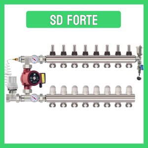 Колектор "SD FORTE" на 8 контурів в зборі латунний без насосу