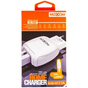 Мережевий зарядний пристрій MOXOM 2в1 micro 2 USB/2.1A (KH-69) білий
