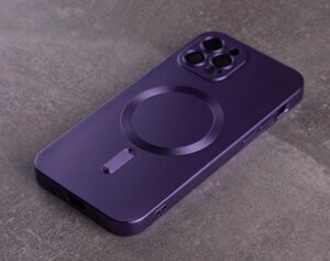 Силіконовий чохол MagSafe COLORS 2 + Camers Protection для iPhone 12 Pro фіолетовий