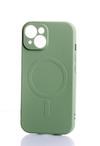 Силіконовий чохол MagSafe SOFT для iPhone 15 Plus оливковий
