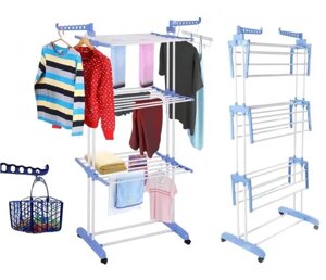 Складана сушарка для білизни Garment Rack три яруси до 40 кг (172х73х64см)