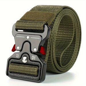 Тактичний ремінь Tactical Belt 125 см Оливковий / Армійський ремінь із пряжкою Cobra / Ремінь для військових