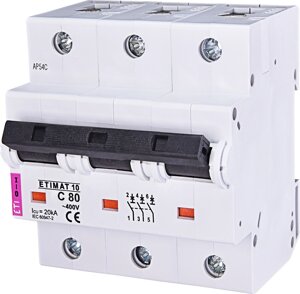 Автоматичний вимикач ETIMAT 10 3p C 80А (20 kA)