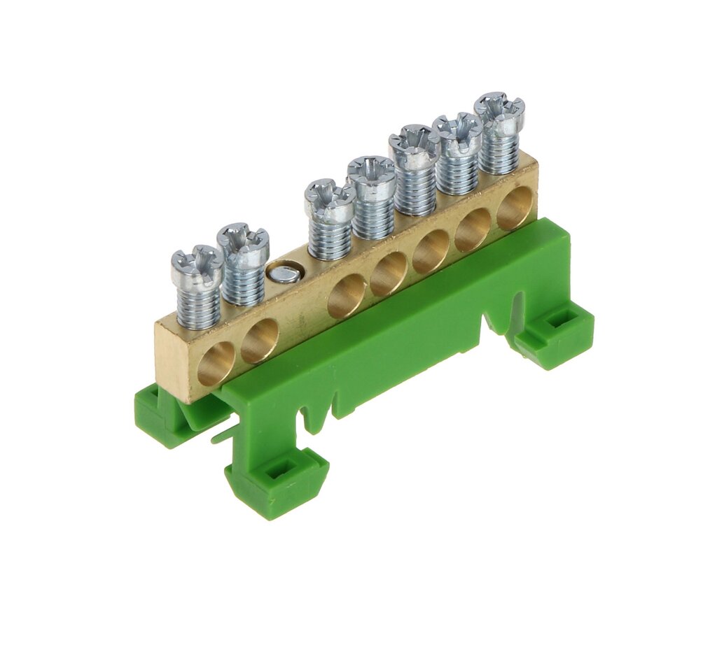 Клемма 870 S/7, заземляюча, 7х10 мм², 63 A/690 В, неізольована, монтаж на: DIN-рейку від компанії Electro Shop - фото 1