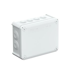 Коробка розподільча Т160 з кабельними вводами, 190х150х77, ІР66, ультрафіолетостійкий, ударостійкий пластик