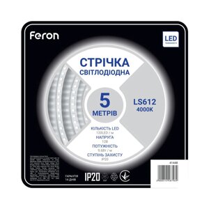 Світлодіодна стрічка Feron SANAN LS612 120SMD/м 12V IP20 4000К в Києві от компании Electro Shop