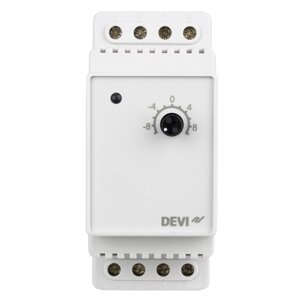 Терморегулятор Devireg 330 DIN (10 -10) датч. на пров. силікон 16А DEVI 140F1070
