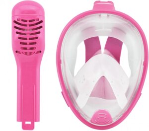 Дитяча повнолиця панорамна маска для плавання FREE BREATH M2068G - 1 Pink