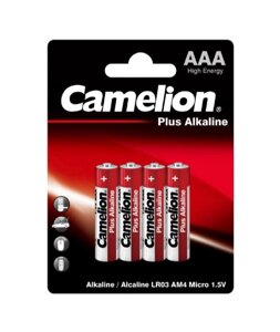 Батарейка camelion plus alkaline AAA/LR03 BP4 4шт (C-11000403)